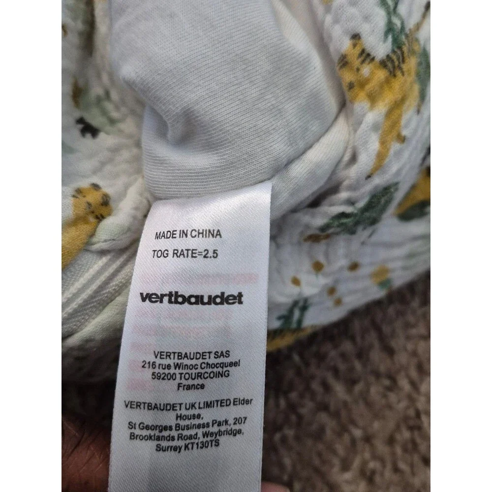 Vertboudet muslin sleeper size 0-6 months 2.5 tog